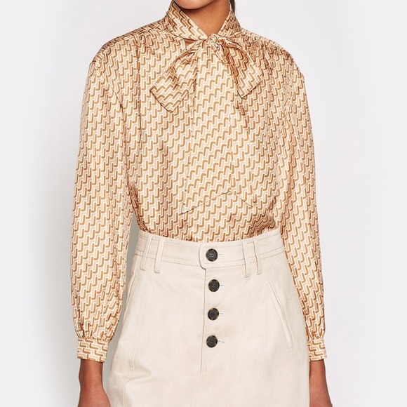 NWT Joie Silk Tie Neck Blouse in XS - Picture 1 of 2